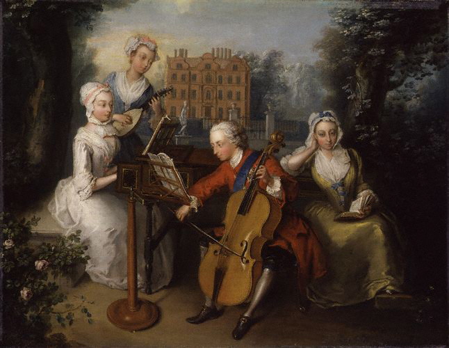 Frederick  Prince of Wales and His Sisters  ca. 1733  by Philip Mercier   1689-1760  National Portrait Gallery  London 1556